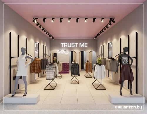 Визуализация интерьера магазина TRUST ME, Минск