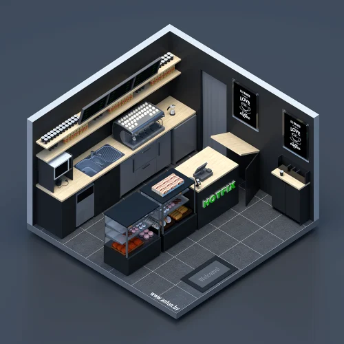 Кофейня (lowpoly)