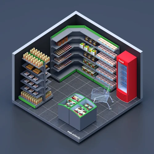 Магазин продуктов (lowpoly)