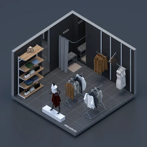 Магазин одежды (lowpoly)